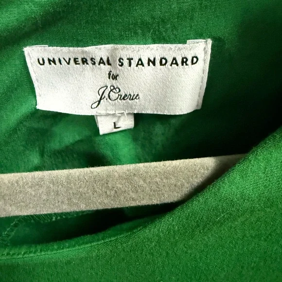UNIVERSAL STANDARD FOR J.CREW Drop Waist Poplin Dress Green Large - Picture 4 of 6